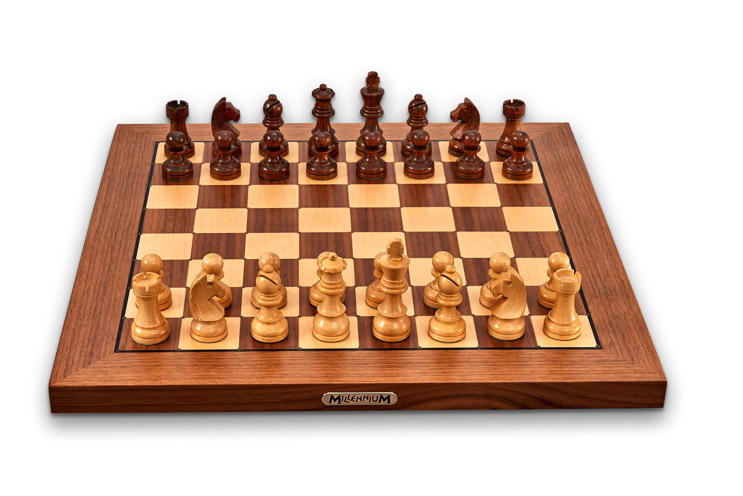 Folding Large Wooden Chess Set Magnetic 32 Piece Chessboard Hand Crafted Game UK 